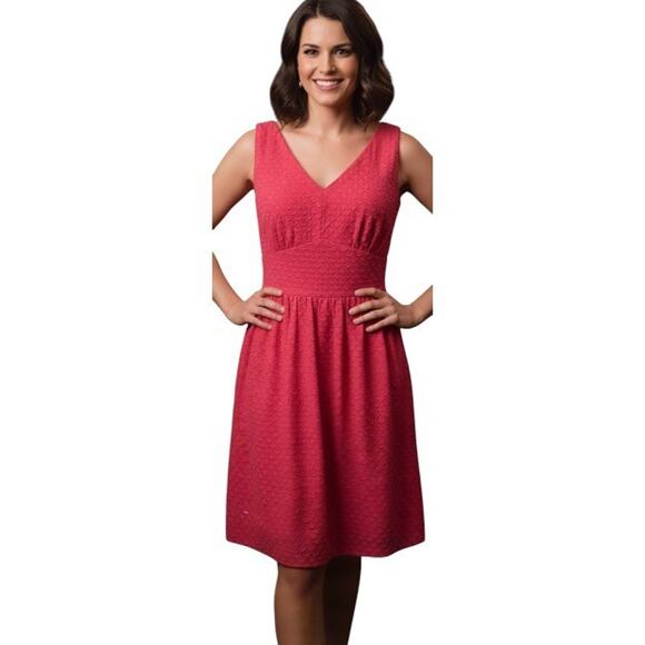 Nine West Dresses & Skirts - Nine West Dress Women’s 12 Fit & Flare Hot Pink Lined Textured Casual Church Wor